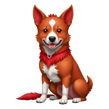 Red heeler, angle and devel sticker