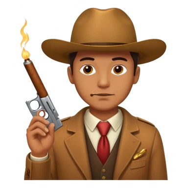 Mafia holding cigar and gun sticker
