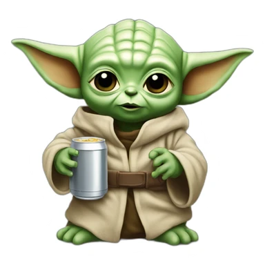 Bébé Yoda en train de boire une bière sticker