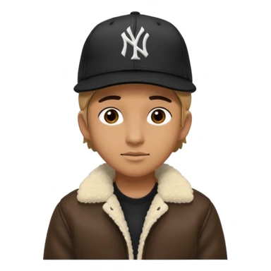 Cappellino New Era New York nero e persona con giubbotto di pecora sticker