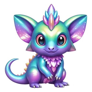 Pastel Randomly-colored sparkly exotic Fakémon-creature sticker