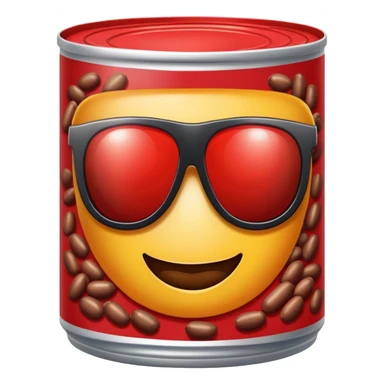 can of beans that says cool, wearing sunglasses  sticker