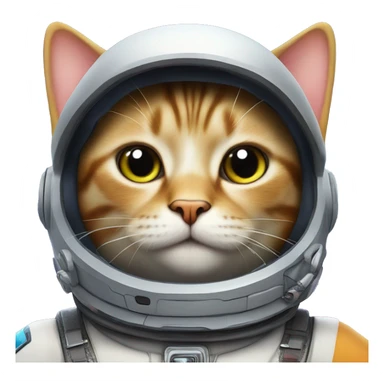 a space cat coming from outer space linking himself, wearing a helmet and fancy space accessories  sticker