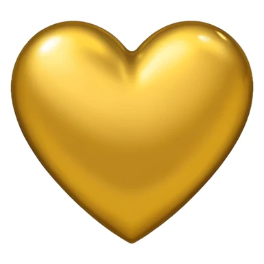 yellow heart with metallic gold finish sticker