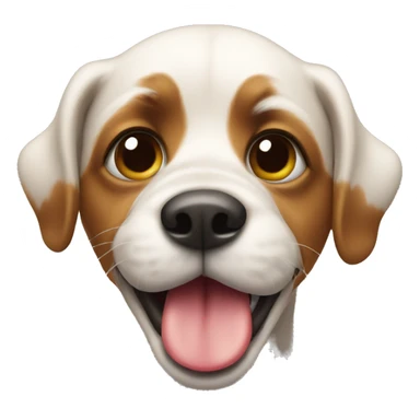A dog sticking their tongue out  sticker