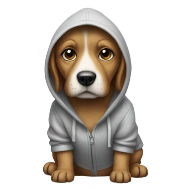 Dog wearing a hoody sticker