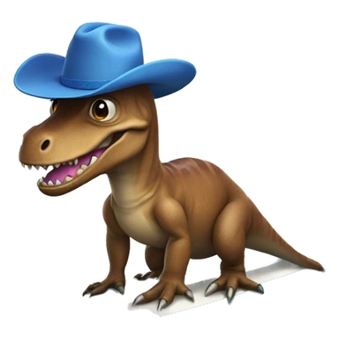 trex wearing cowboy hat on surfboard  sticker
