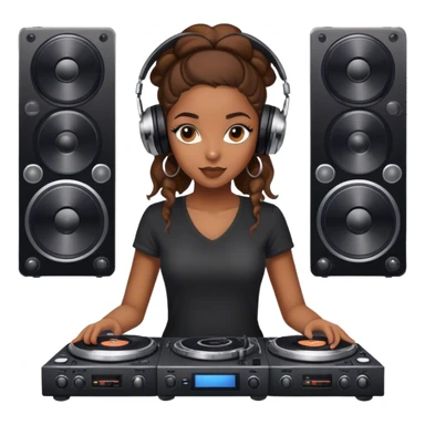 A black women teen dj with turntables  sticker