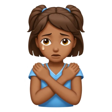 arms crossed holding neck crying girl sticker