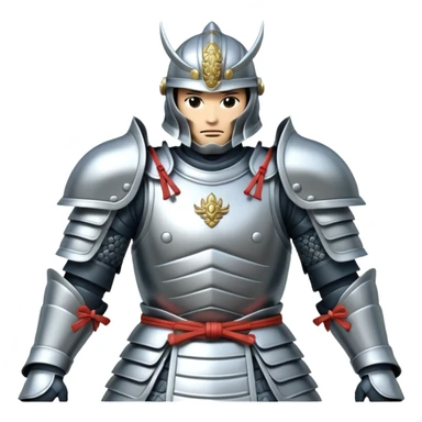 silver samurai armour sticker
