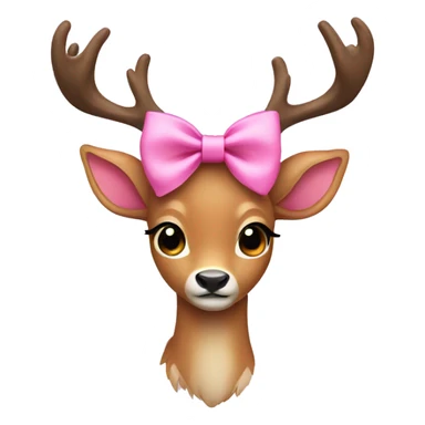 Deer wearing pink bow sticker