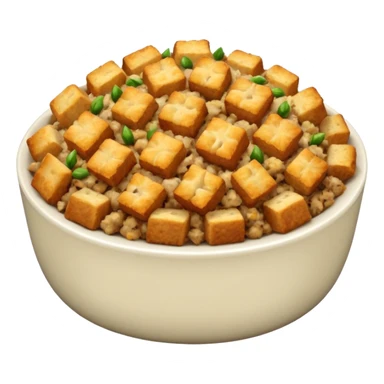 a bowl of stuffing, simple, clear sticker
