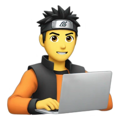 naruto-coding-with-laptop sticker