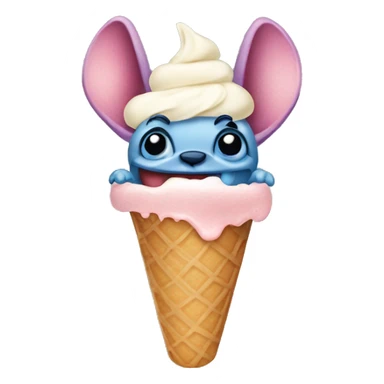 Stich eathing ice cream sticker