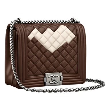 chanel le boy deep chocolate brown color bag sticker