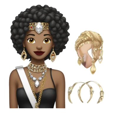 Light skin girl girl Use my image i am Deborah as a Queen of rock with jewelry sticker