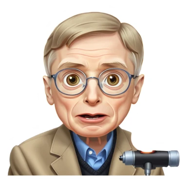 make an emoji of stephen hawking smoking weed, rolling his eyes like undertaker and spitting flames, with laser eyes  sticker