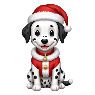 Dalmatian wearing Santa Claus costume  sticker