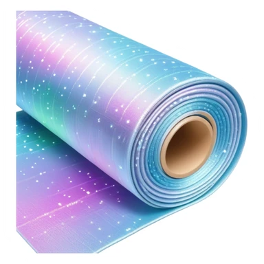 roll of fabric with sparkles and digital pattern, smart fabric, high-tech textile roll sticker