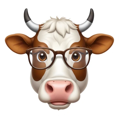 cow wearing glasses sticker