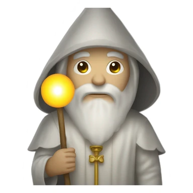 white pilgrim with a staff and a halo of light sticker