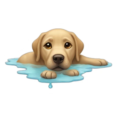 labrador melting into a puddle sticker