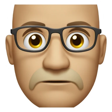 angry bald guy with glasses sticker