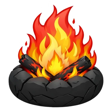 Red and black with fire with coal, hell view sticker