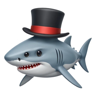 Shark with a top hat sticker