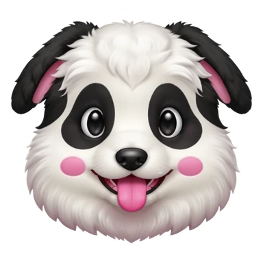 Black and white puppy, smiling, smooth coat sticker