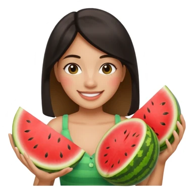 Use selfie of Alexandra and add two watermelons sticker
