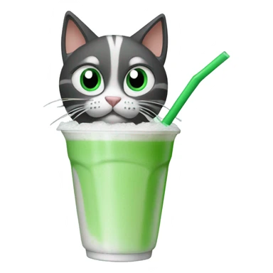 Cat drinking a Baja blast with a straw  sticker