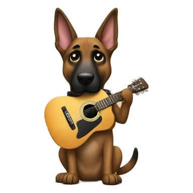 berger malinois qui joue de la guitar electric sticker