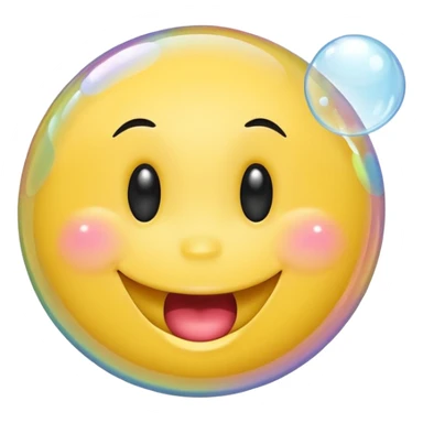 Smiley face blowing bubble sticker