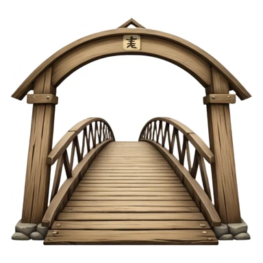Old Japanese wooden bridge sticker