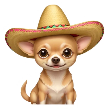 beige chihuahua with a sombrero hat sticker