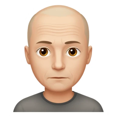 hombre, 50 años poco pelo rapado delgado sticker