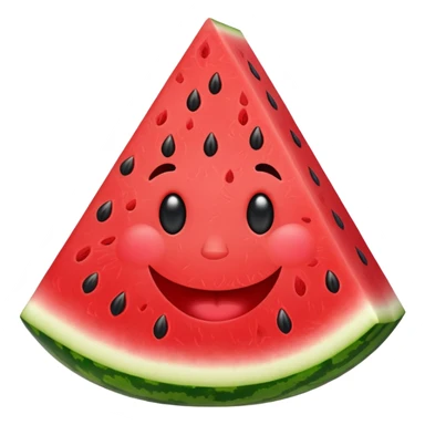 A refreshing watermelon slice with a happy face. sticker