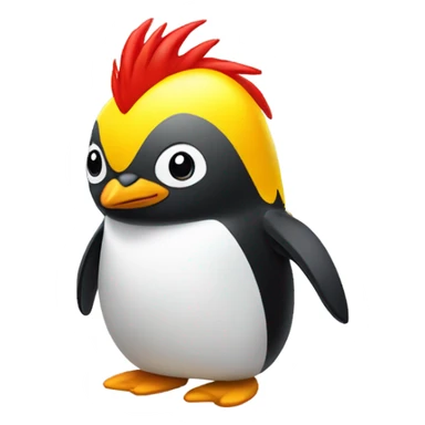 Penguin with a yellow Mohawk and red shoes sticker