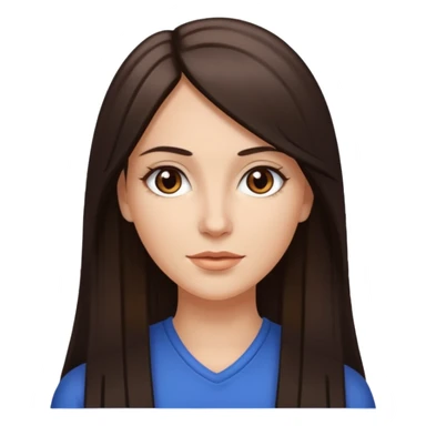 Mulher branca, cabelos longos liso moreno iluminado com luzes no meio  sticker