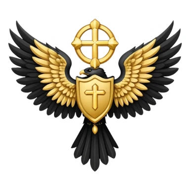 holy saint emblem with black wings sticker