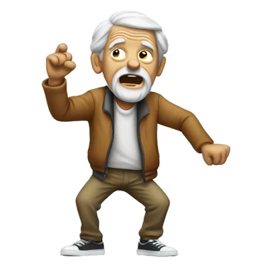 dabbing old man sticker