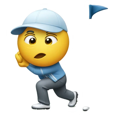 un poisson qui joue au golf sticker