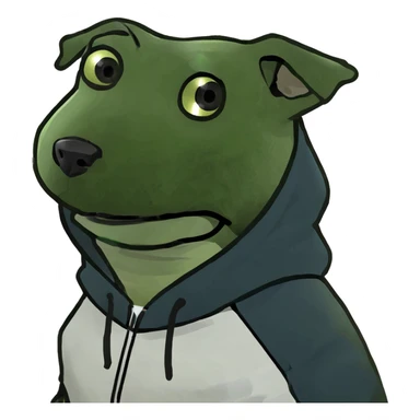 Dog wearing a hoodie  sticker