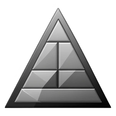 2D triangle with squares stacking up inside to demonstrate a bureaucratic system (all black and white) sticker