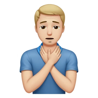 Man putting arms around his neck while crying sticker