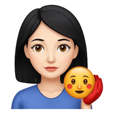 emoji de mujer con signos de edad, pelo negro sticker