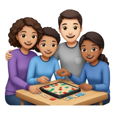 Four friends playing board game sticker