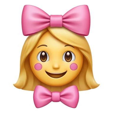 Smiling face emoji with pink bow sticker