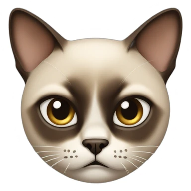 Very angry Siamese cat with dark brown hair sticker